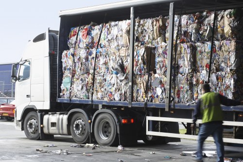 Sorting area at Turnham Green Skip Hire separating recyclables